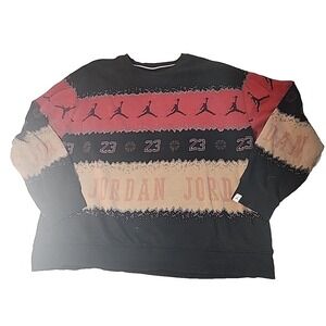 Nike Air Jordan Jumpman 23  Sweater shirt Mens Pullover Crewneck Cross-Stitch XL